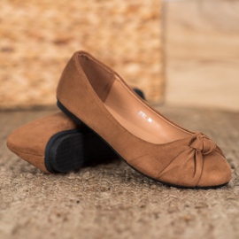 Clowse Comfortable Suede Ballerinas brown 2