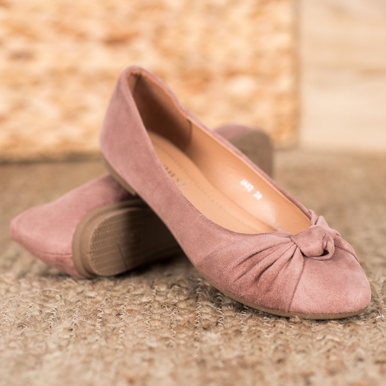 Clowse Comfortable Suede Ballerinas pink 2 Clowse Comfortable Suede Ballerinas pink 2