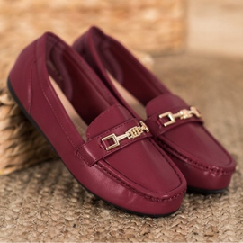 Fama Elegant burgundy loafers red multicolored 1