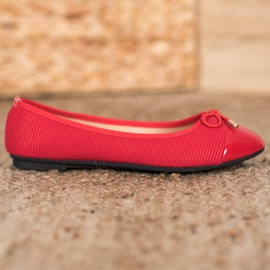 Fama Pinstripe ballerina red 1