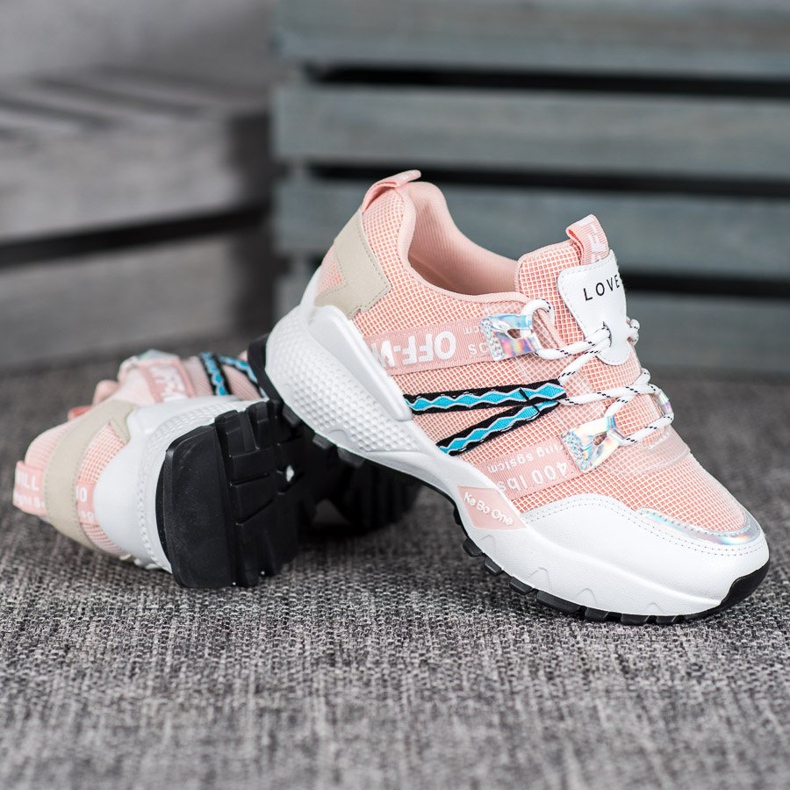Bona Love Mesh Sneakers white pink 1