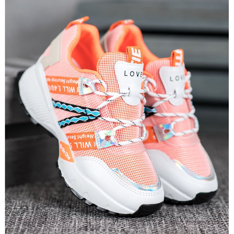 Bona Love Mesh Sneakers white orange 2