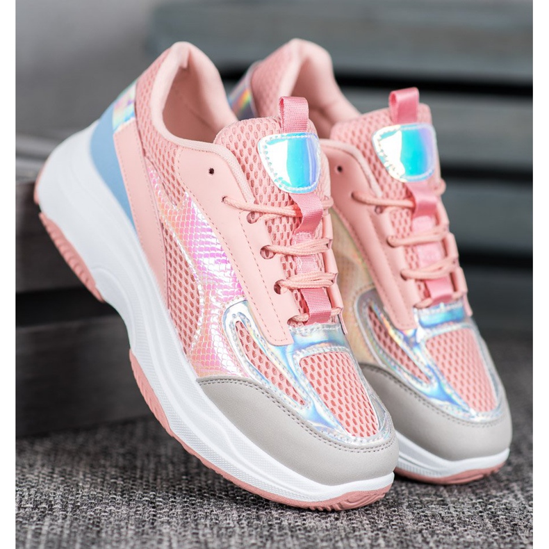 Bona Pink Sneakers With Mesh blue grey 1