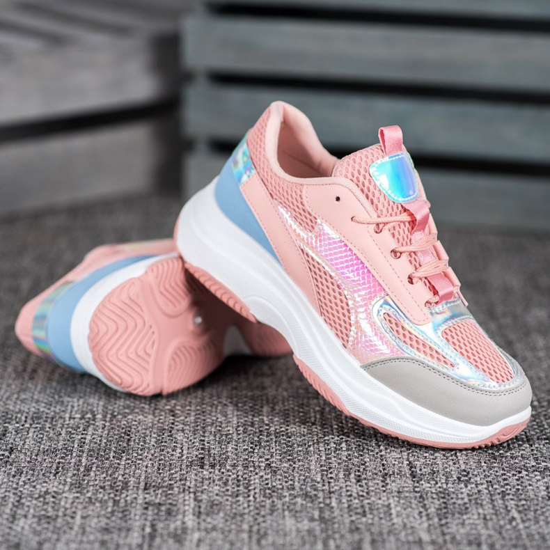 Bona Pink Sneakers With Mesh blue grey 2