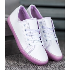 SHELOVET Sneakers With Purple Sole white 1