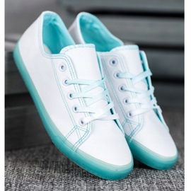 SHELOVET Sneakers With Blue Sole white 1