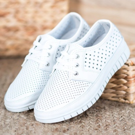 Kylie Leather Brogues On The Platform white 1