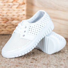 Kylie Leather Brogues On The Platform white 2