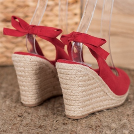 Goodin Tied Espadrilles Sandals red 1