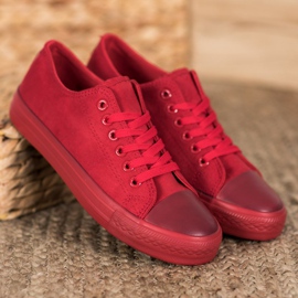 SHELOVET Suede Sneakers red 1