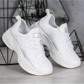 Kylie Comfortable Sneakers On The Platform white grey 1