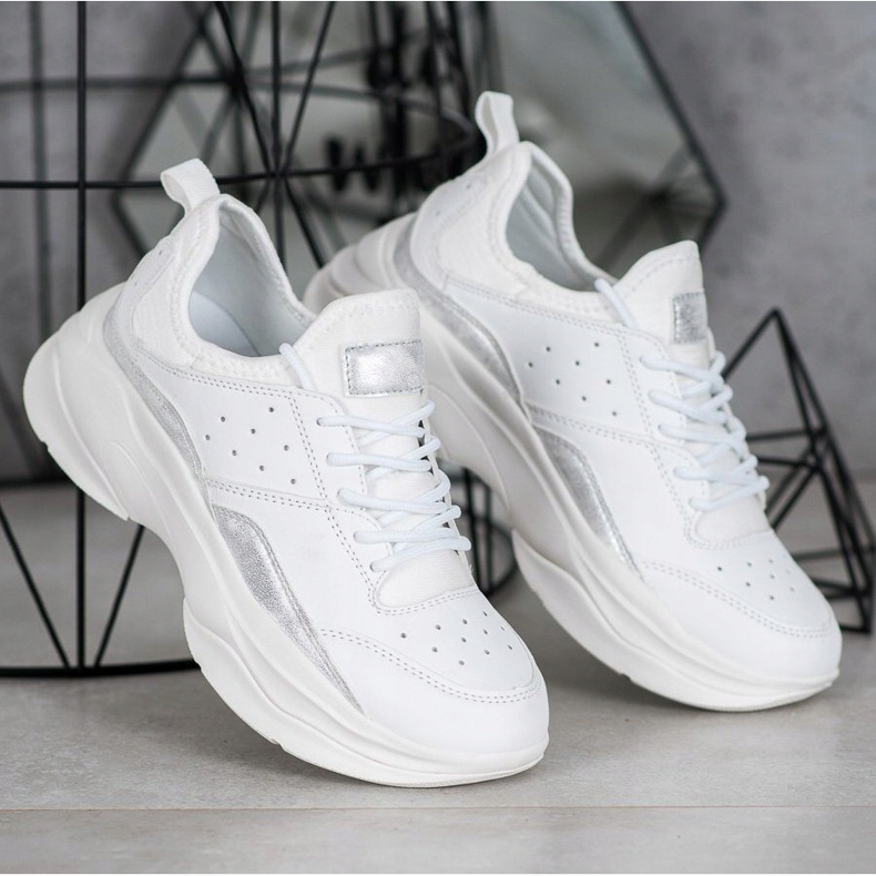 Kylie Comfortable Sneakers On The Platform white grey 1