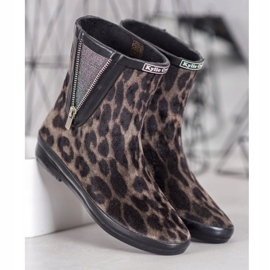 Kylie Suede galoshes with a zipper black multicolored 1