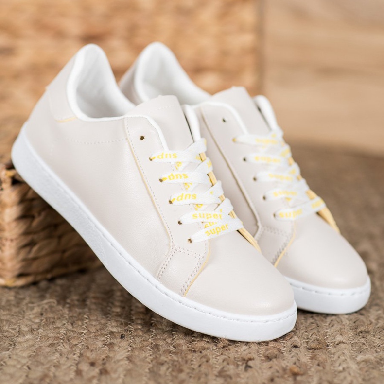 SHELOVET Super sports shoes brown yellow 1