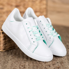 SHELOVET Super sports shoes white green 1
