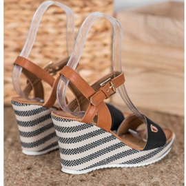 Goodin Fashionable wedge sandals brown black multicolored 2 Goodin Fashionable wedge sandals brown black multicolored 2