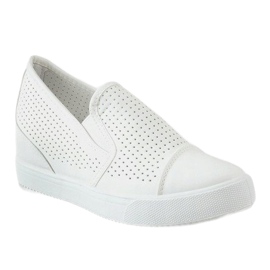 White openwork sneakers on the wedge DD441-2 1