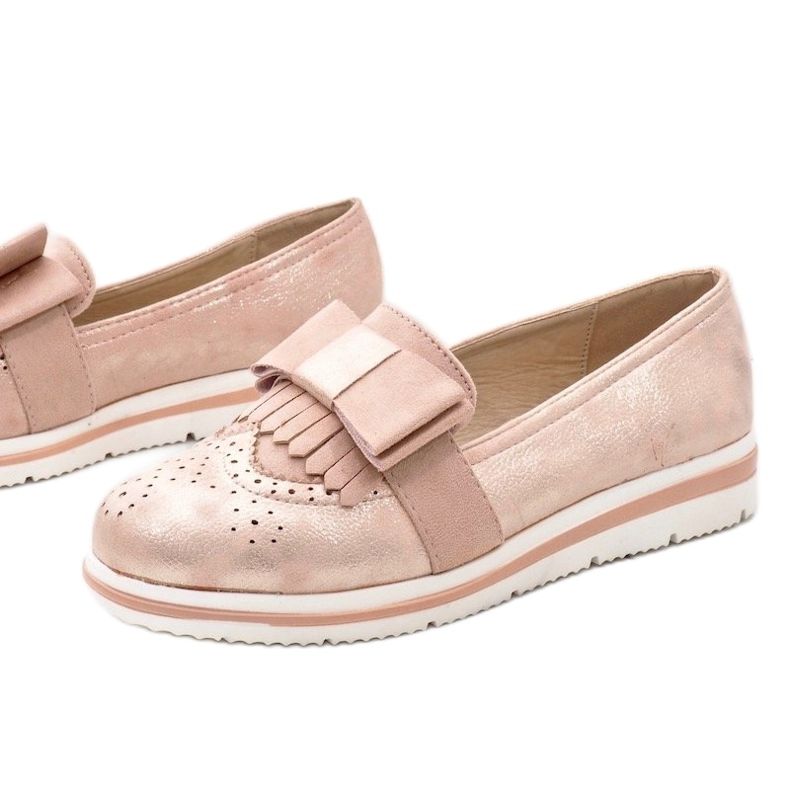 Pink matte shoes on the wedge YT-8 1