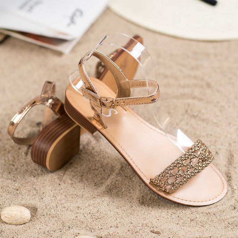 Small Swan Elegant Braided Sandals yellow 1