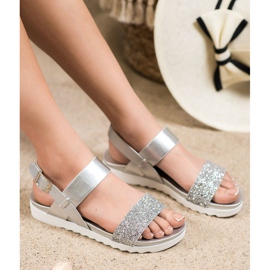 Filippo Silver Sandals On The Platform grey 1