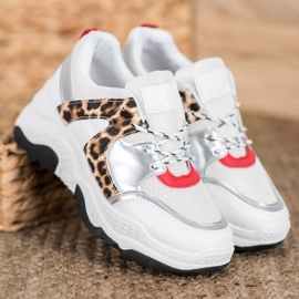 SHELOVET Fashionable Laced Sneakers white 1