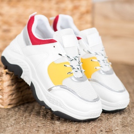 SHELOVET Fashionable Laced Sneakers white 1