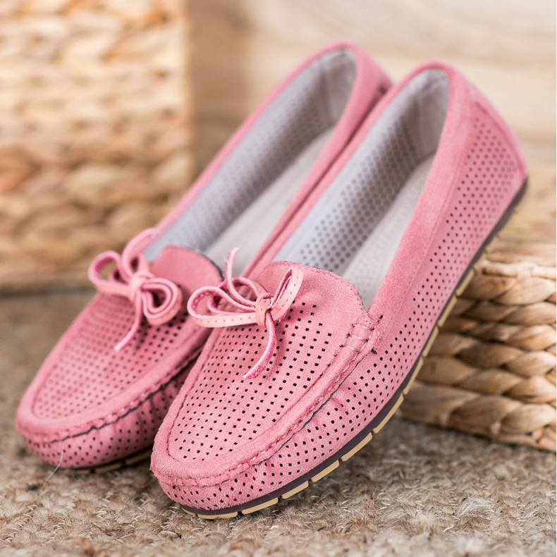 Kylie Comfortable Loafers With A Bow pink 1