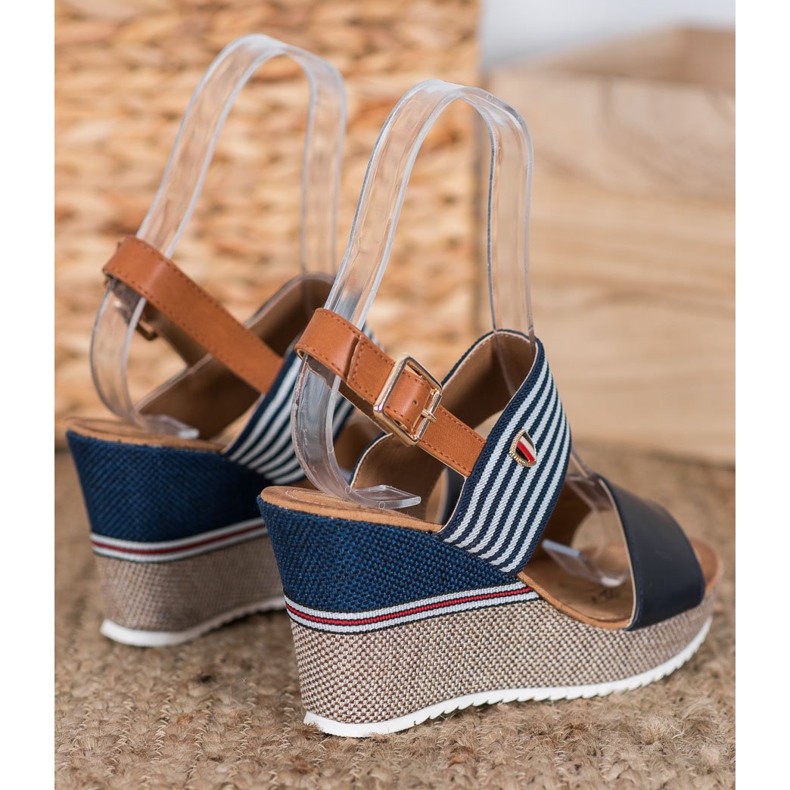 Goodin Wedge Sandals blue 1