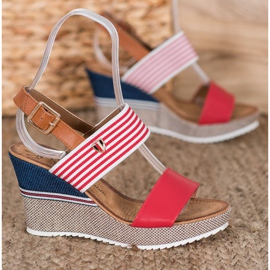 Goodin Wedge Sandals red 1