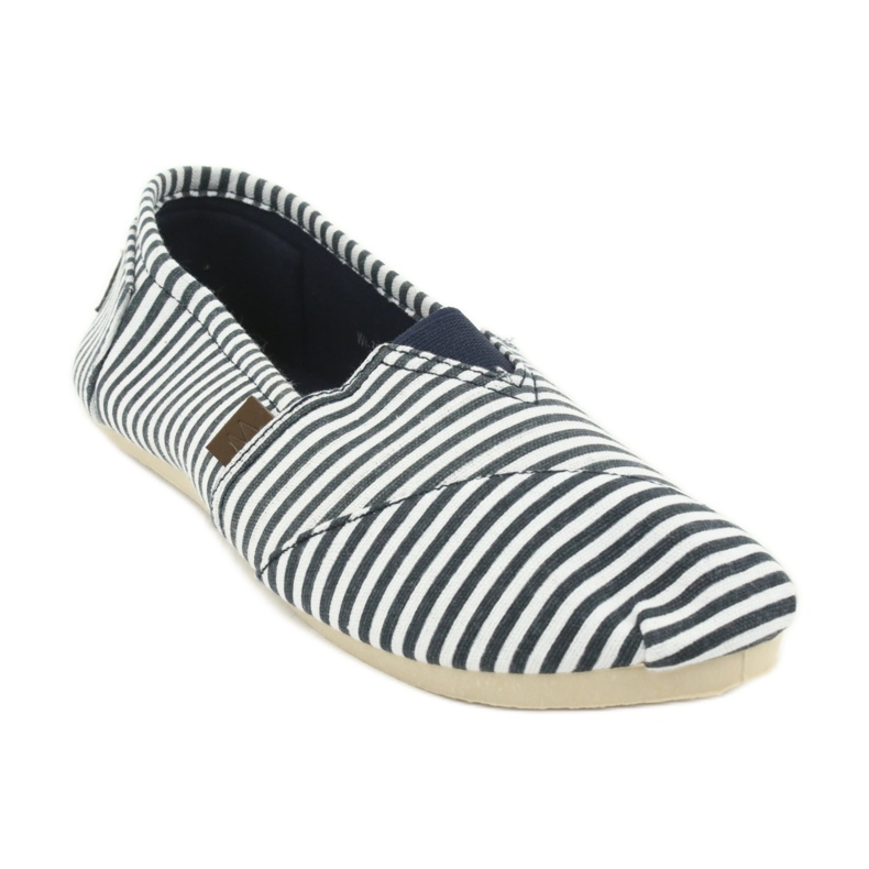 Wishot Comfortable, fashionable striped sneaker 32-065, white and blue 1