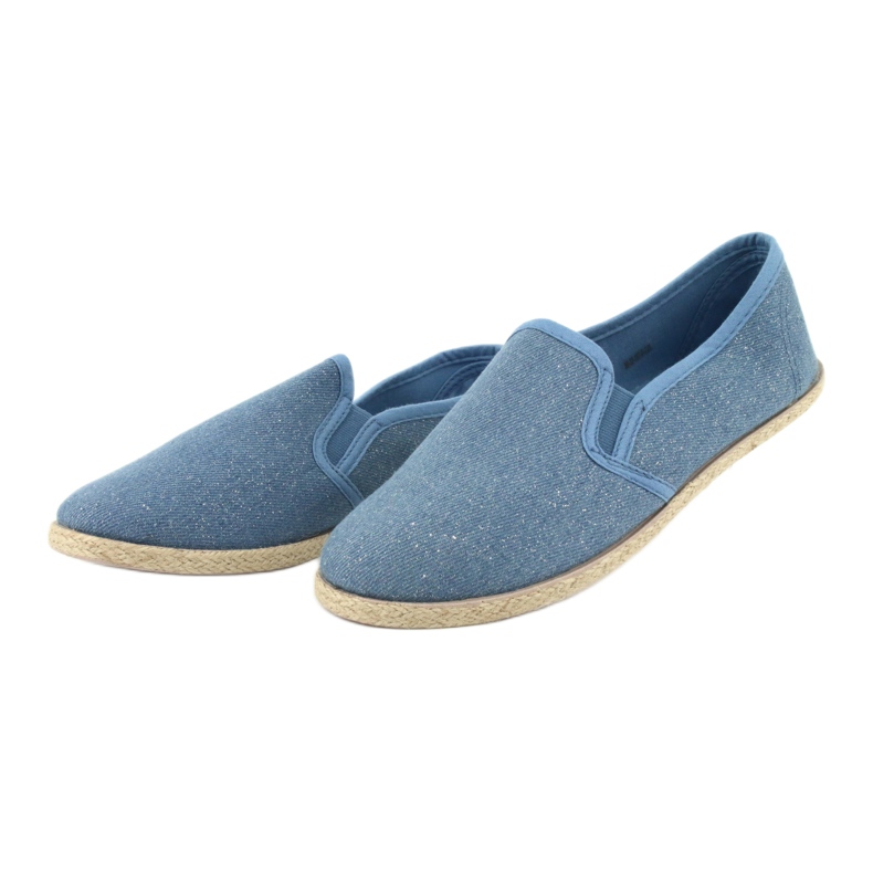 Wishot Women's espadrilles with glitter 32-187 blue 3 Wishot Women's espadrilles with glitter 32-187 blue 3