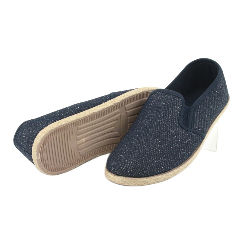 Wishot Women's espadrilles with glitter 32-187 navy blue 4