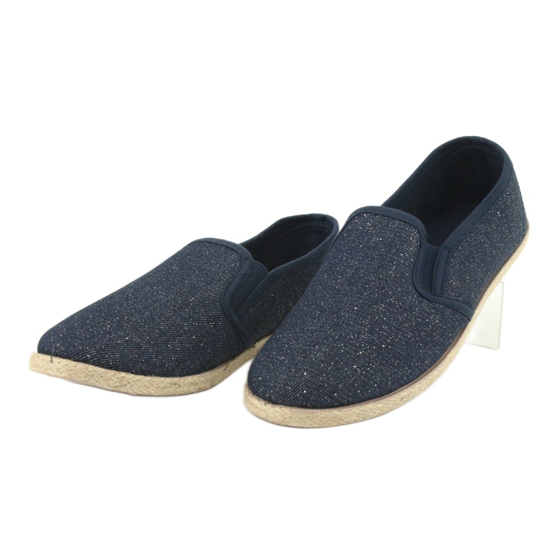 Wishot Women's espadrilles with glitter 32-187 navy blue 3