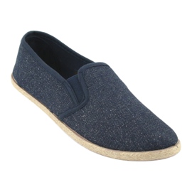 Wishot Women's espadrilles with glitter 32-187 navy blue 1 Wishot Women's espadrilles with glitter 32-187 navy blue 1