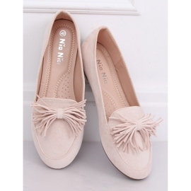 Women's loafers beige and pink 99-72A Beige 2