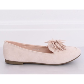 Women's loafers beige and pink 99-72A Beige 1