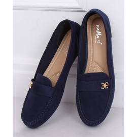 Women's navy blue loafers B2020 DK.BLUE 1