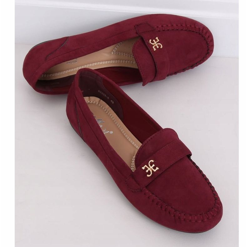 Women's burgundy loafers B2020 Wine red 1