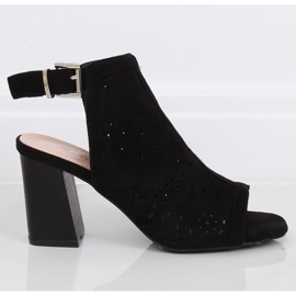 Black open toe pumps 3015 Black 2