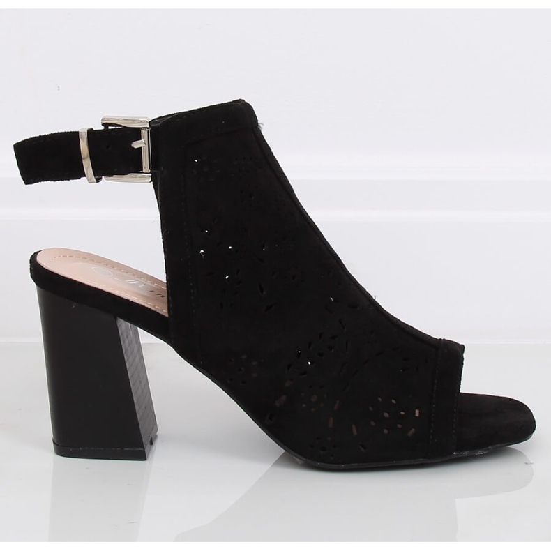 Black open toe pumps 3015 Black 2