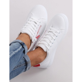 White BY-231 WHITE / RED women's sneakers 2
