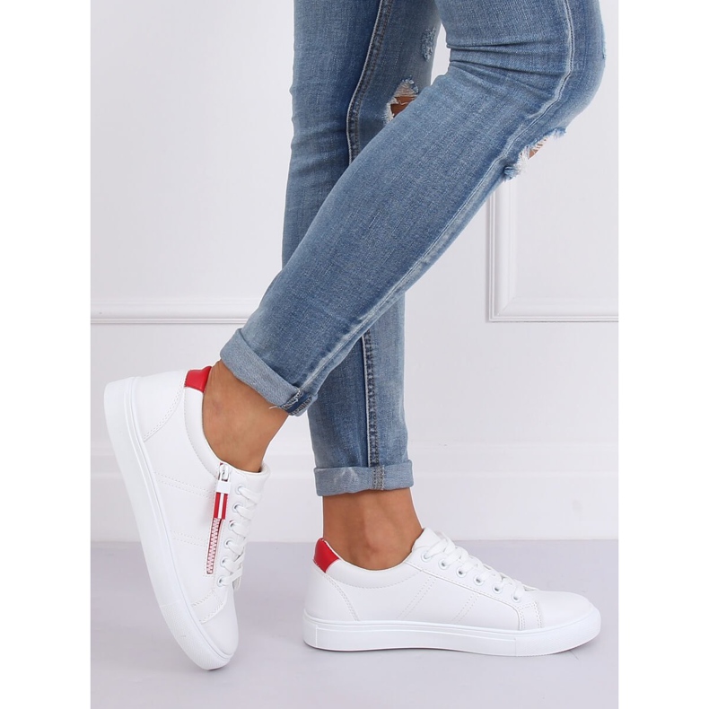 White BY-231 WHITE / RED women's sneakers 1 White BY-231 WHITE / RED women's sneakers 1