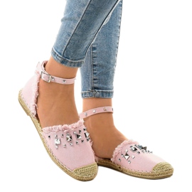 Pink espadrilles with 2399 studs 1