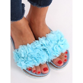 Flower power blue BG47P LT.BLUE slippers 2