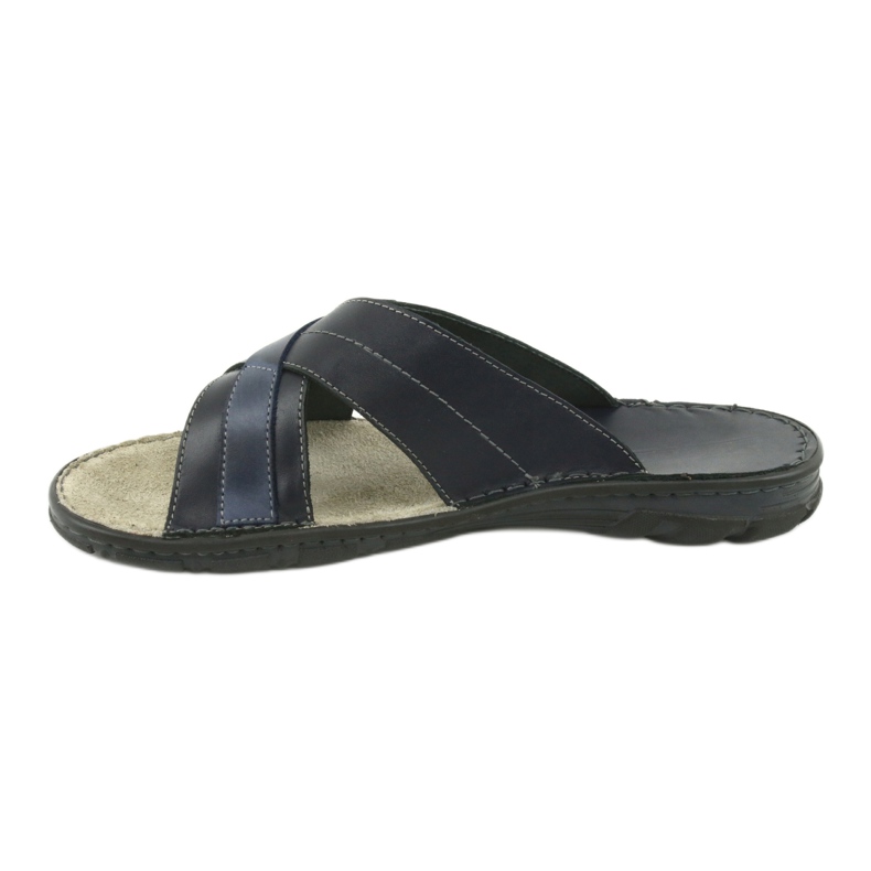 Comfortable Leather Slippers Naszbut 055 navy blue blue 2 Comfortable Leather Slippers Naszbut 055 navy blue blue 2