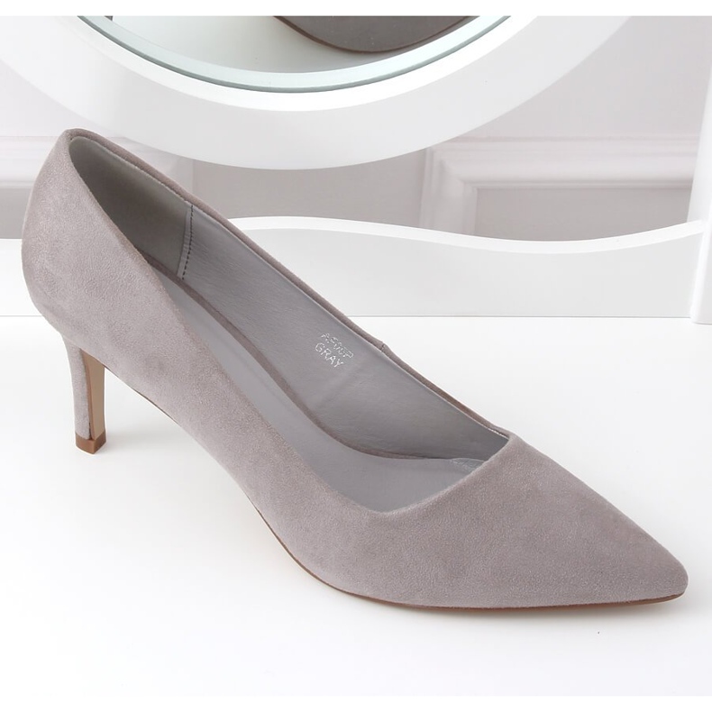 Gray pumps asymmetric gray AF05P Gray grey 2
