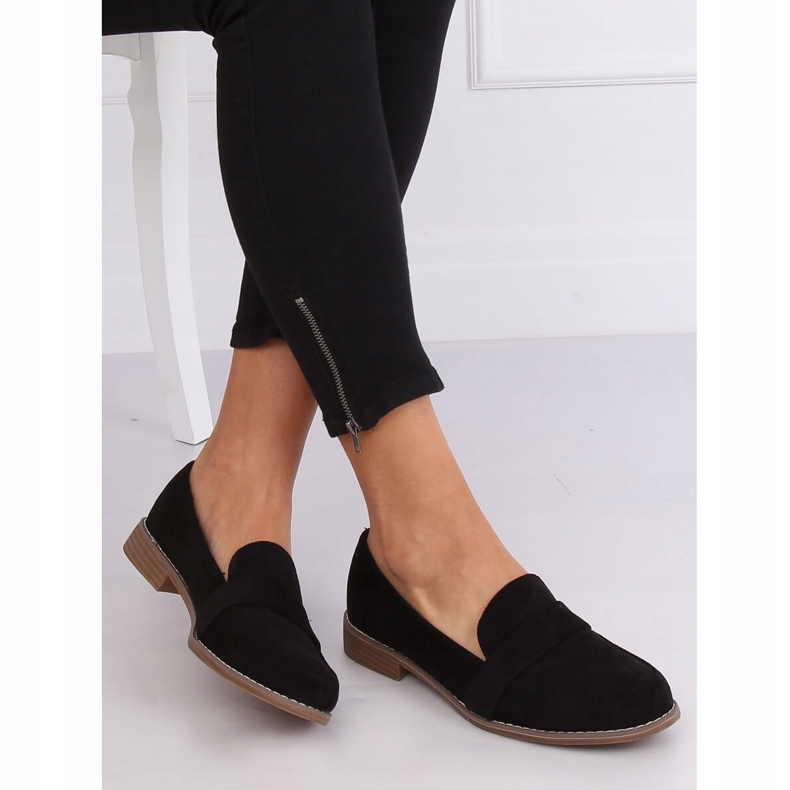 Black women's loafers T366P Black 1