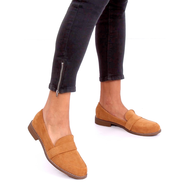 Women's loafers camel T366P Camel brown 1