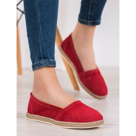 Filippo Red Leather Espadrilles 2