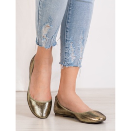 SHELOVET Shiny ballerinas golden 1